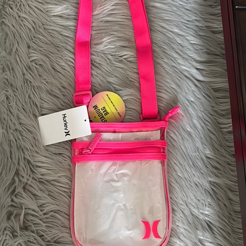 Hurley Neon Pink Transparent Stadium Bag